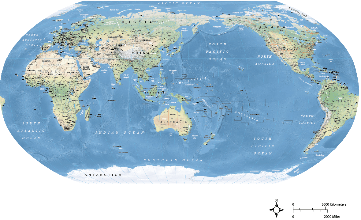 Pacific World Map Projection